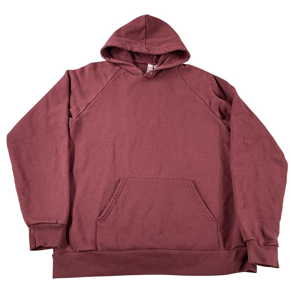 American Apparel Classic Sweats Pullover Hoodie Burgundy Medium Heavy Terry USA